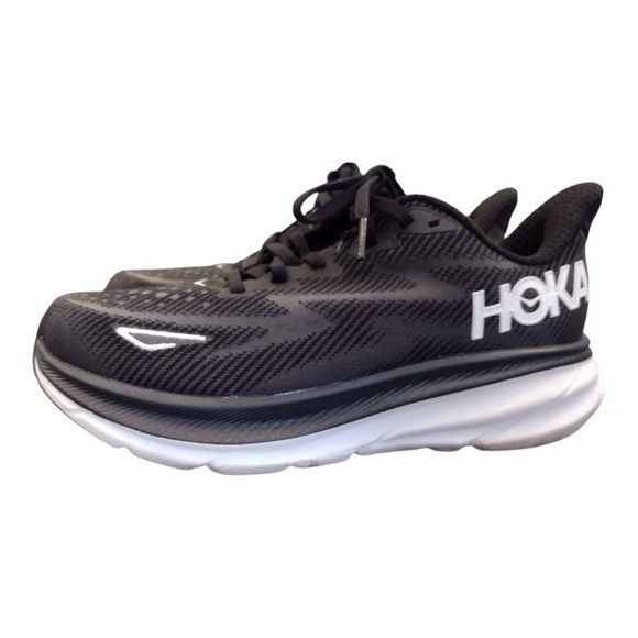 HOKA Clifton 9 Womens Size 7.5D Wide Black White Running Walking Shoes Nice cond - Picture 12 of 14